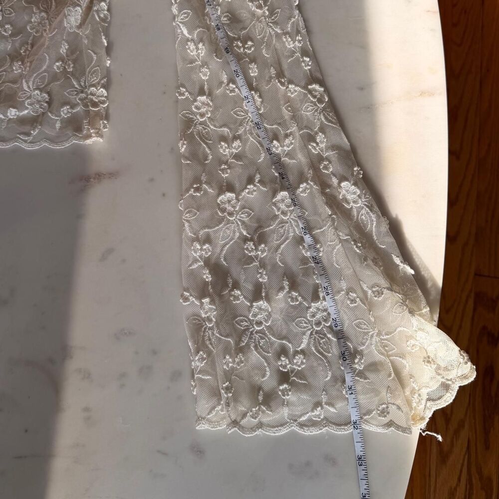 Vintage Jessica McClintock Cream Lace Top – Romantic Cottagecore Coquette Blouse - Picture 8 of 8